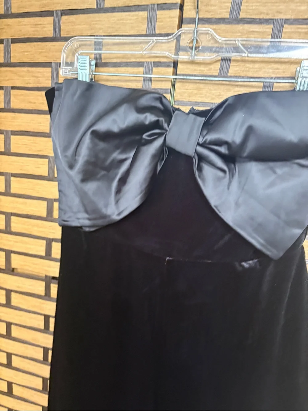 Lulus black bow velvet jumpsuit size large